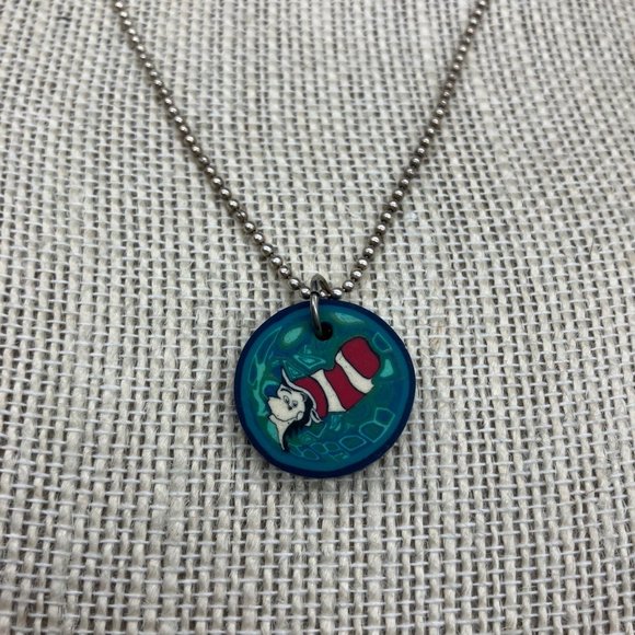 Cat In The Hat Pendant Necklace 16 In Polymer Clay Dr Seuss Read Across America - Picture 3 of 8
